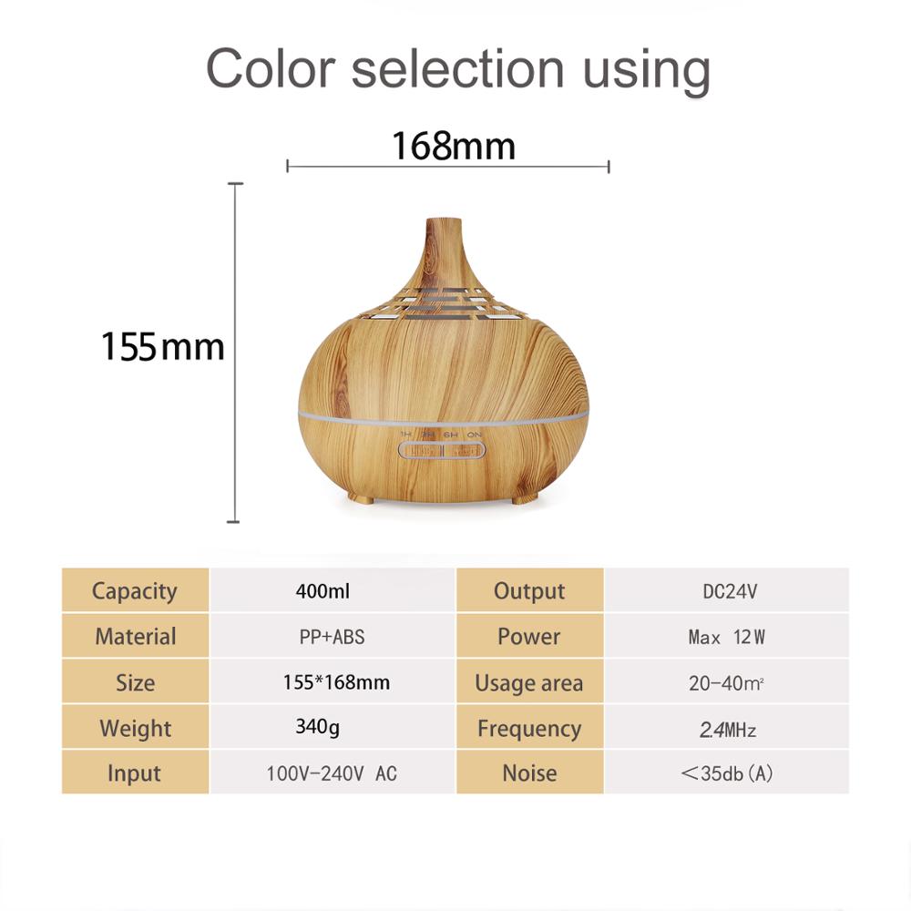 Desktop Installation and EMC Certification Automatic Essential Oil Diffuser, 400ml Large Room Air Humidifier