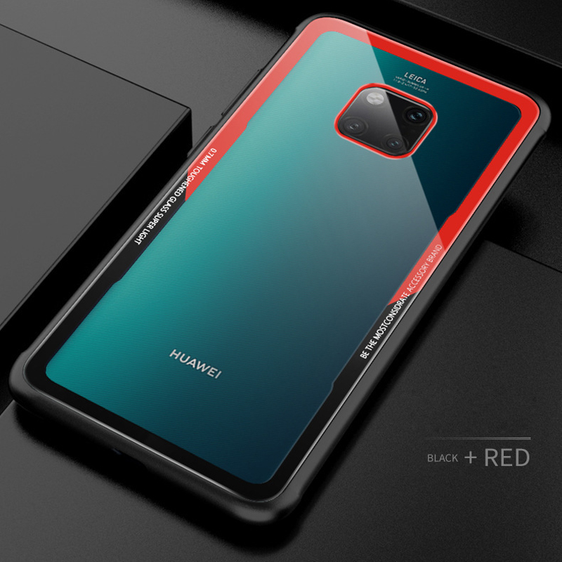 2019 Newest shockproof tpu frame tempered glass back cover mobile phone case For Huawei Mate 20 Pro