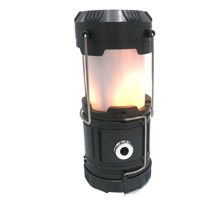 Outdoor led flickering flame telescopic camping Lantern 3*AA battery telescopic Emergency Tent Light,6+1 solar Camping Light