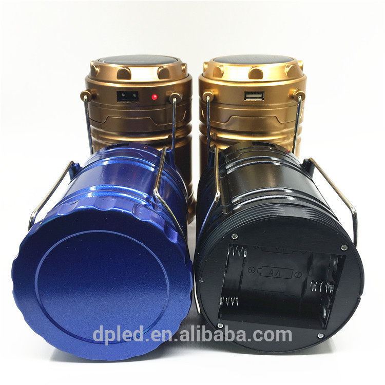 Solar lantern emergency lamp 6 led with rechargeable battery and dry battery option