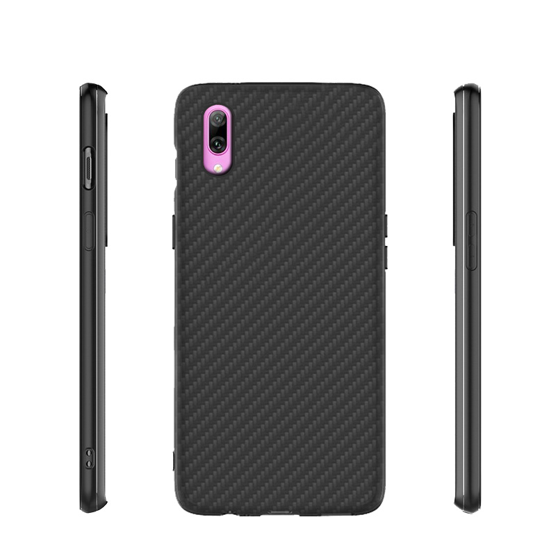 Matte Finish Carbon Fiber Textured Light Thin Shock Absorbing Bumper Skin hard case For Huawei enjoy 9