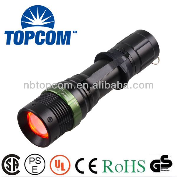 power led q5 red led hunting flashlight