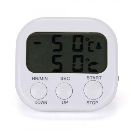 LCD Digital Timer Thermometer Alarm Cooking Kitchen BBQ Food White New