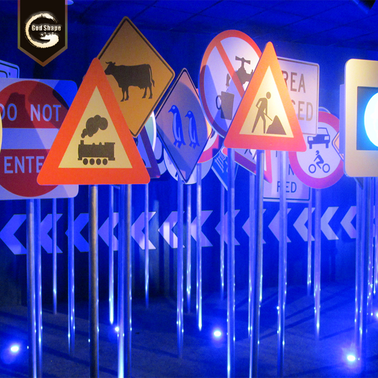 Wholesale Customized metal or PVC or PS Reflective Safety Sign Board Custom Warning Safety Plastic Aluminum Traffic Road Sign