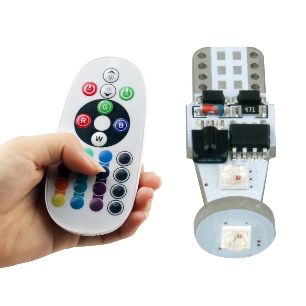 New style wireless remote controller T10 3SMD 3535 RGB 12VDC led car light bulb