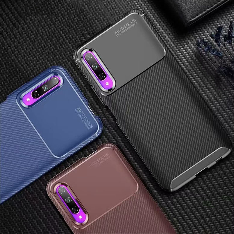 Carbon Fiber 360 Protective phone case For Huawei honor 9X Core TPU Silicone back cover case