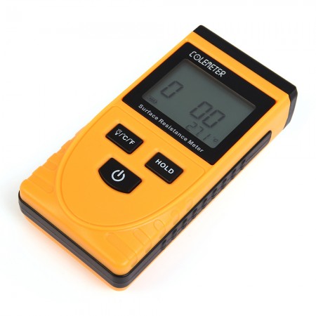 LCD Handheld Surface Resistance Meter Tester & Temperature C/F Measurement 2in1