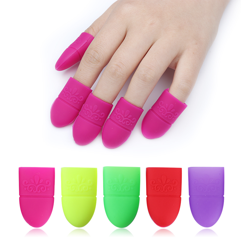 5 Pcs/Lot Nail Art Silicone Nail Art Nail Remover Wraps Rubber Finger Cots Protector Gloves Nail Tools