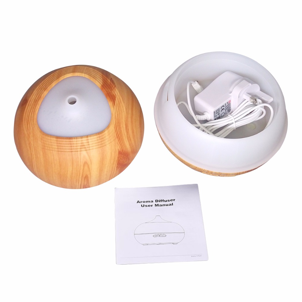 Aromatherapy Essential Oil Diffuser,  400ml Cool Mist Aroma Humidifier, Wood Grain Quiet Air Humidifier with Waterless