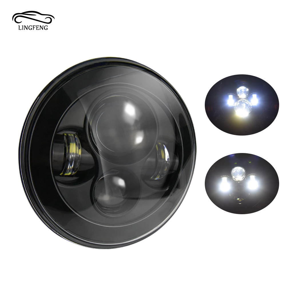 top selling luminous cool white small 7inch project round led headlight