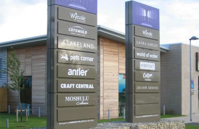 Outdoor Freestanding Aluminium Metal Pylon Sign Advertising Led Wayfinding Direction Sign