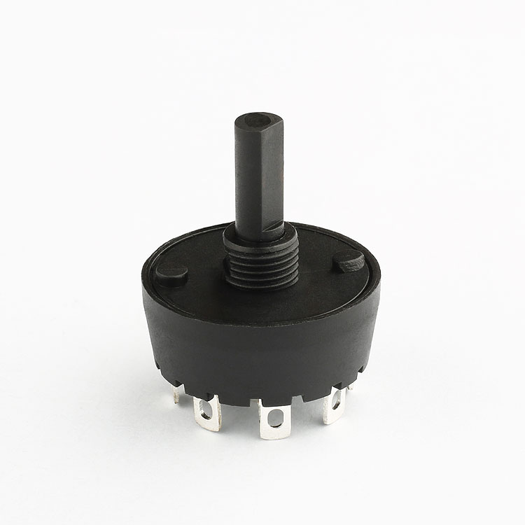 9 pin 8 way 12v waterproof binary coded motorized spring return 3 pole 4 position rotary switch