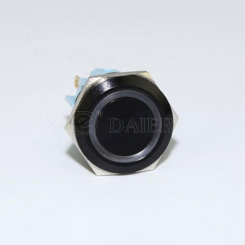 Waterproof SPST 19mm Metal Push Button Switch With Light