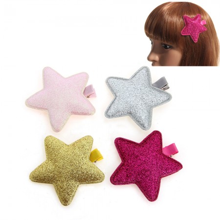 4 Colors Hair Hairpin Glitter Star Baby Kids Clip Girl Accessories Children Cute