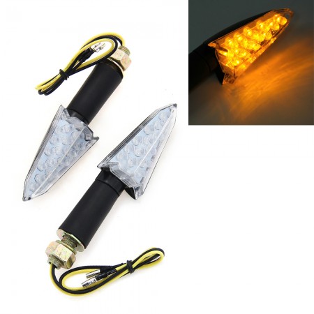 2 Motorcycle Motorbike Turn Signals Light 15 LED Indicators Blinker Amber