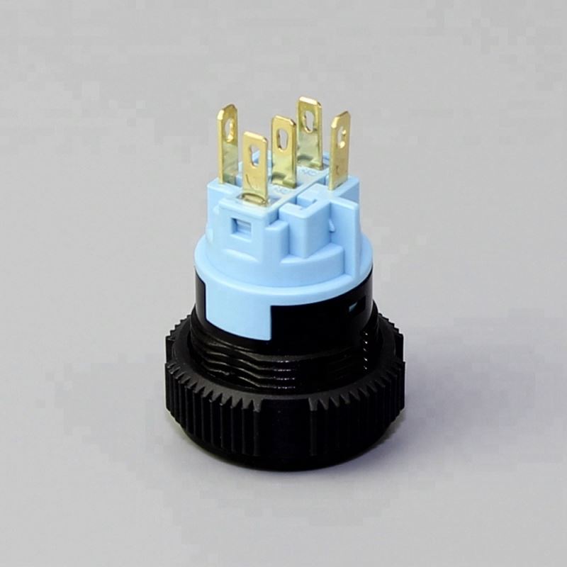 19mm SPST NO NC Dual Color Lighted IP67 Plastic Latch Switch