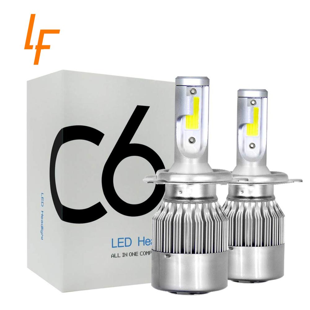 hot sale car aluminum c6 type cool white h4 model led headlight bulb