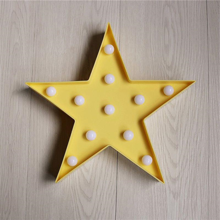 High Quality Led Five-point Shape Night Lamp Display Room Decoration Wall Lamp Night Light Christmas Lamp For Gift