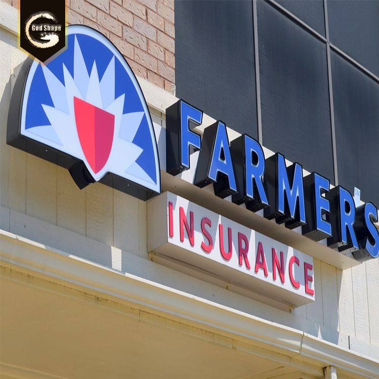Custom-made metal frontlit led advertising signage sign lighted channel letters