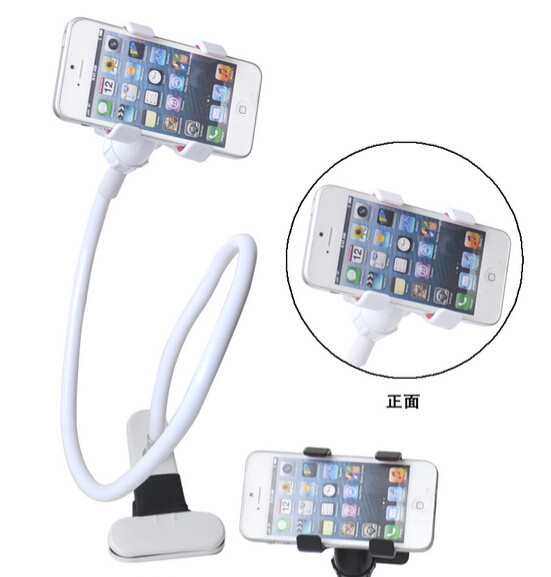 New Long Arm Lazy Phone Double Clips Flexible Holder Bracket Stander