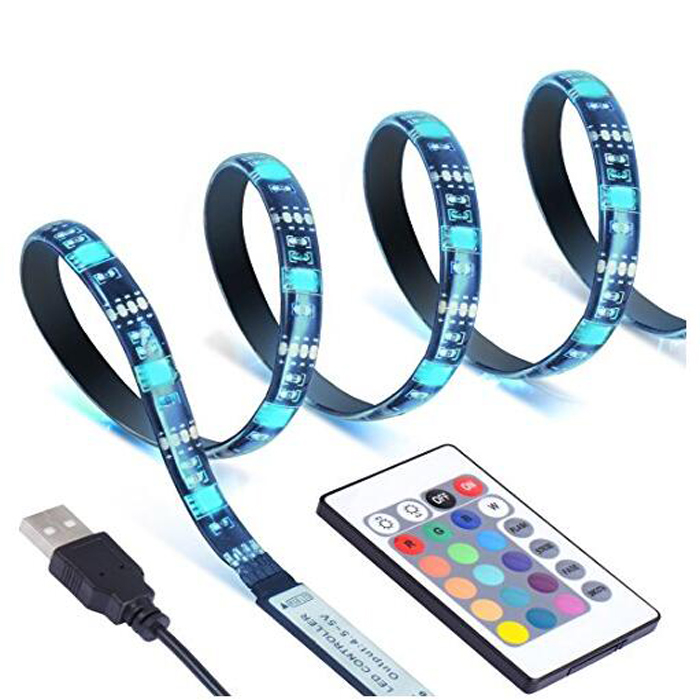 Goldmore Dimmable TV Backlight Strip,Changing Color Waterproof Strip Kit ,USB TV LED Strip Lights(Wireless remote control)