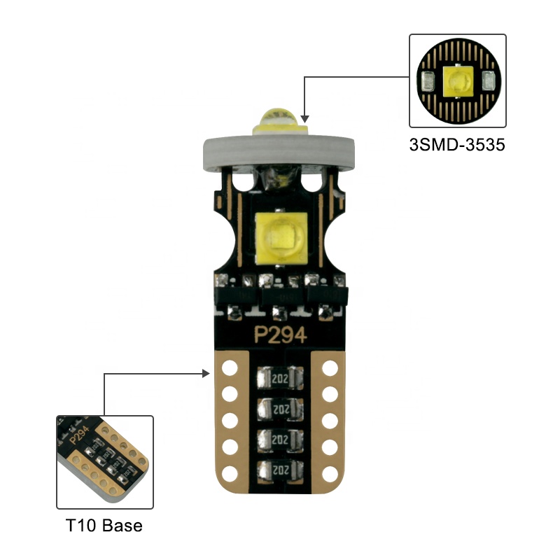 Led T10 3Smd 3535 Infrared Lamp Car Indoor Lights