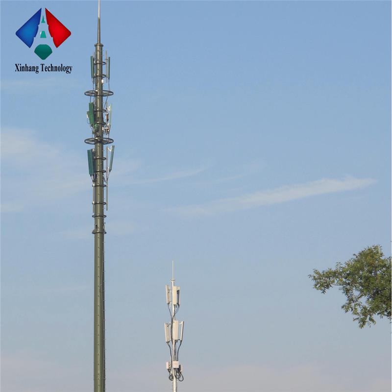 single tube terminal 15m steel monopoles antenna mast telecom monopole tower manufacturer