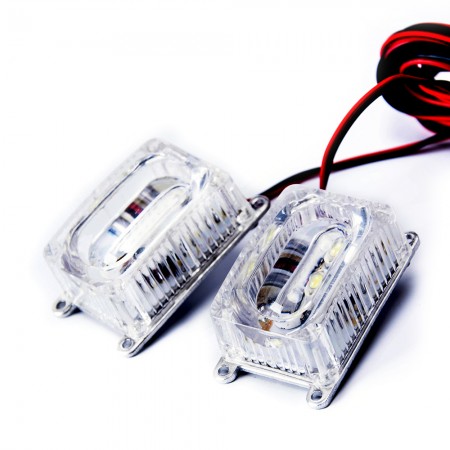 2 Pcs Car Auto White 3-LED Fog Daytime Running Light Lamp with Flash Controller