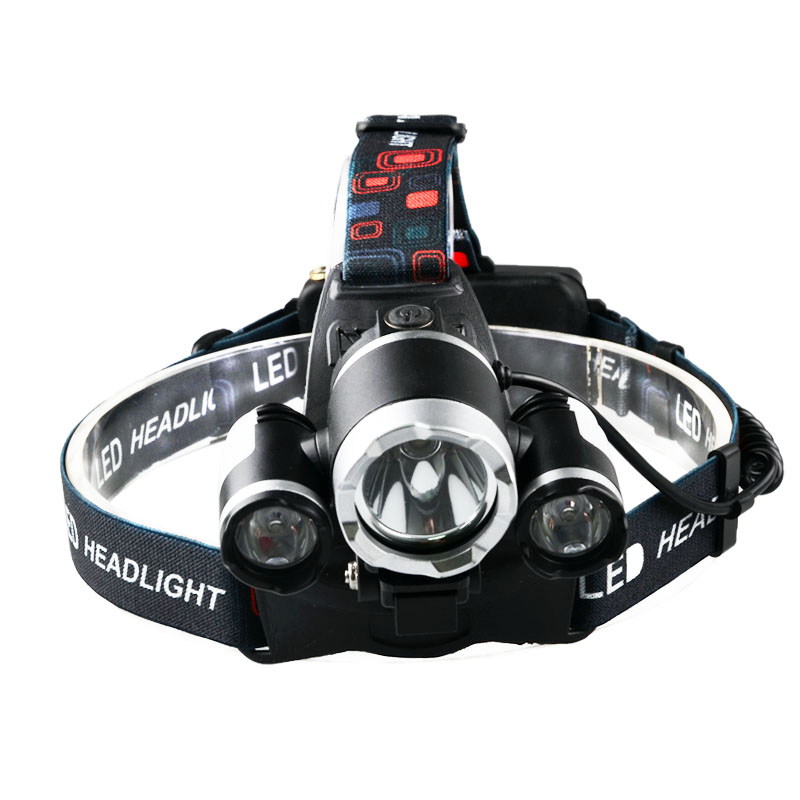 10W T6 LED Headlamp Powered by 2*18650 Batteries LED Head Torch Bike Light With Red Waring Lights