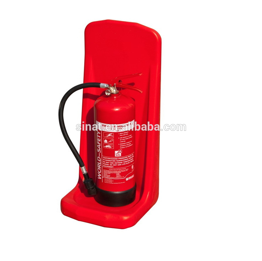 Single red tubular fire extinguisher stand