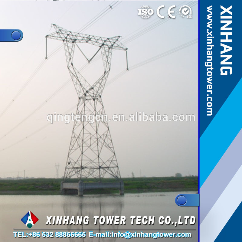 800KV Hot dipped galvanized electrical power line steel tower