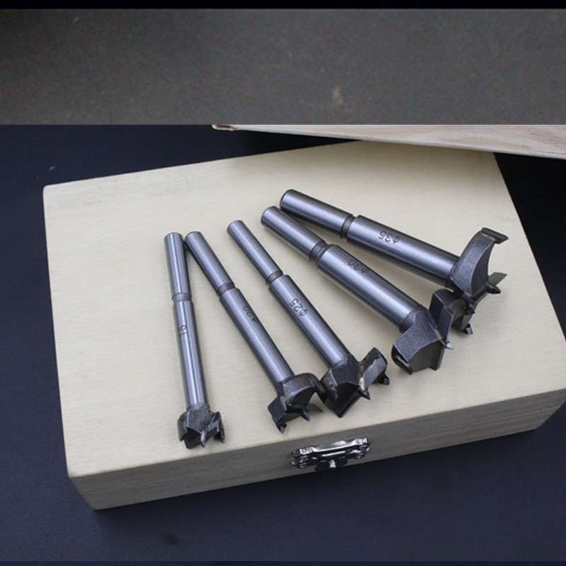 5pc Tips Hinge Boring Drill Bit Set for Carpentry Wood Window Hole Cutter Auger Wooden Drilling Dia 15 20 25 30 35mm