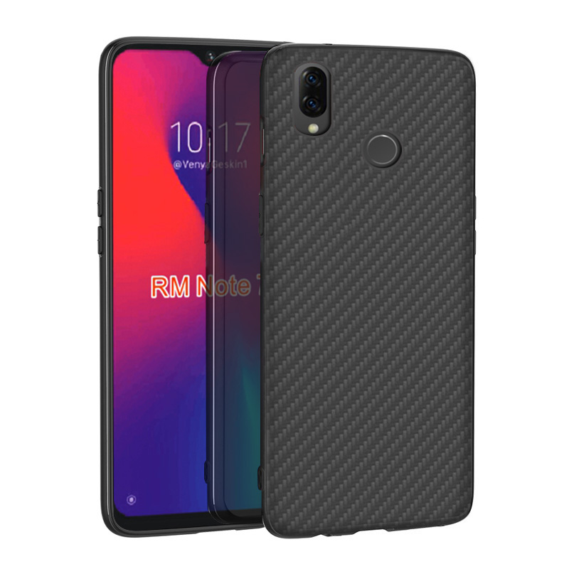 Matte Finish Carbon Fiber Textured Light Thin Shock Absorbing Bumper Skin hard case for Redmi Note 7