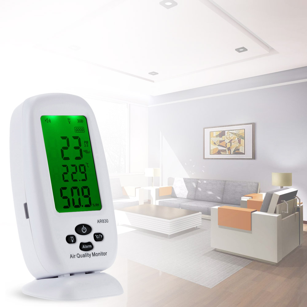AR830 Digital Air Quality Monitor PM2.5 Detector Temperature Humidity Measurement Thermometer Hygrometer AC100-240V