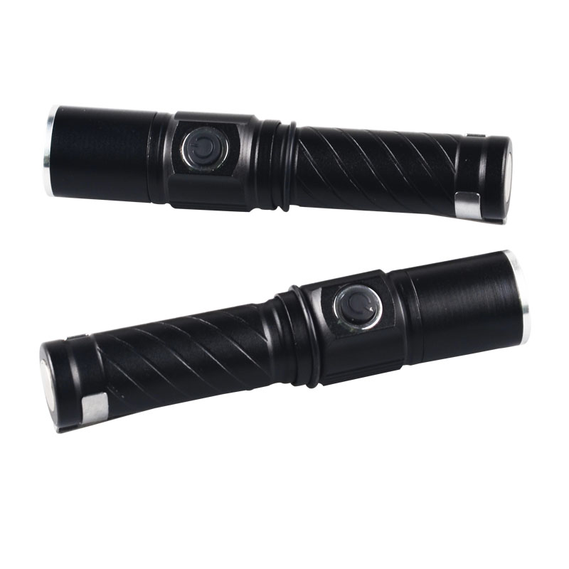 3W XPE LED Zoomable Magnetic Base Flashlight USB Tactical Flash Light Torch