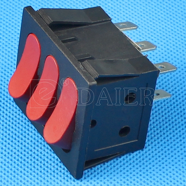 KCD2 3PST ON OFF 2 Way Rocker Switch 6 Pin Rocker Switch 16A 250V AC 25T85 1E4 PTI T125 R11