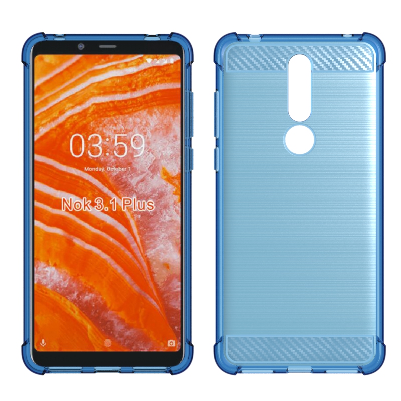 newstyle Carbon Fiber Cover soft Tpu Brushed case For Nokia 3.1 Plus