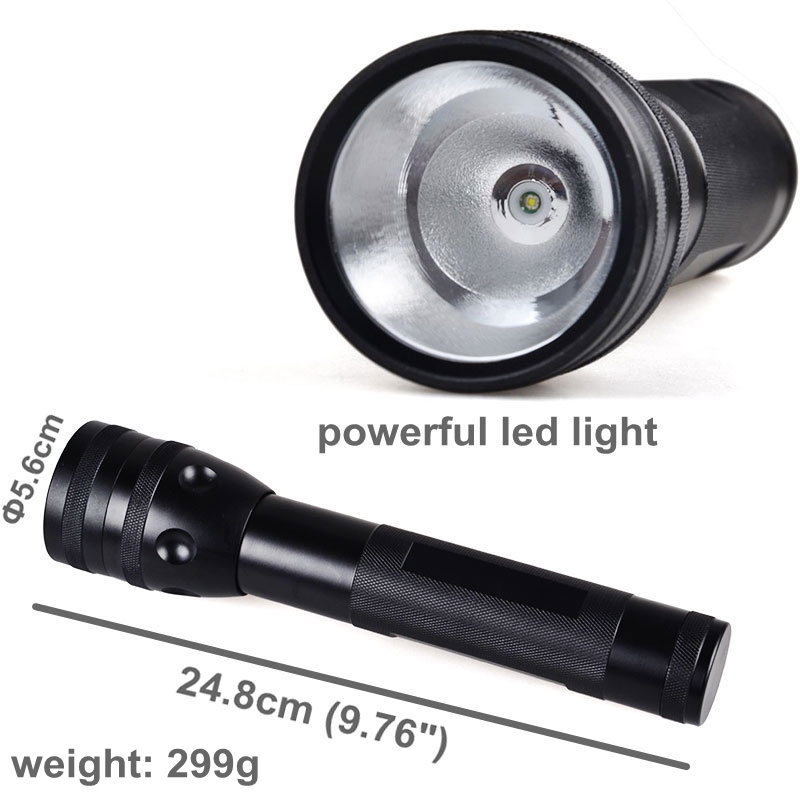 Aluminium Heavy Duty Police Security Tactical L E D Flashlight Blacklight D Battery Flashlight for Outdoors