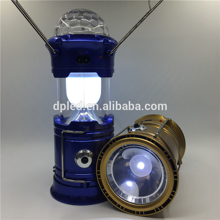 Stage light led camping lantern with disco tri color light SH5801