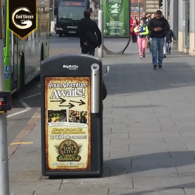 Outdoor street advertising garbage can stainless steel trash can recycler