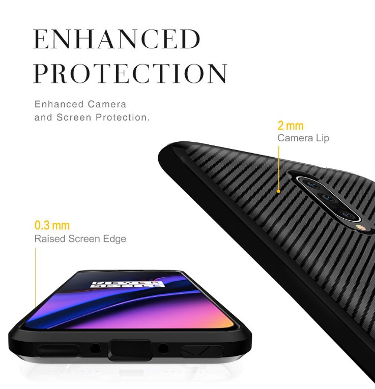 Carbon Fiber Back Cover For Samsung Galaxy A50 Black TPU Phone Case