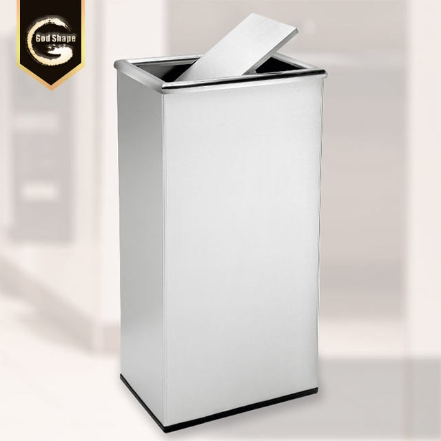 OEM Hot Sell High Quality Simple Cheap Outdoor Stainless Steel Black Trash Can Waste Bins