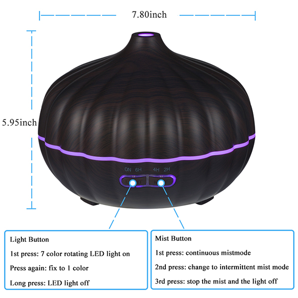 500ml Large Pumpkin Electrical Cool Mist led lamp Ultrasonic Aroma diffuser for Office Home