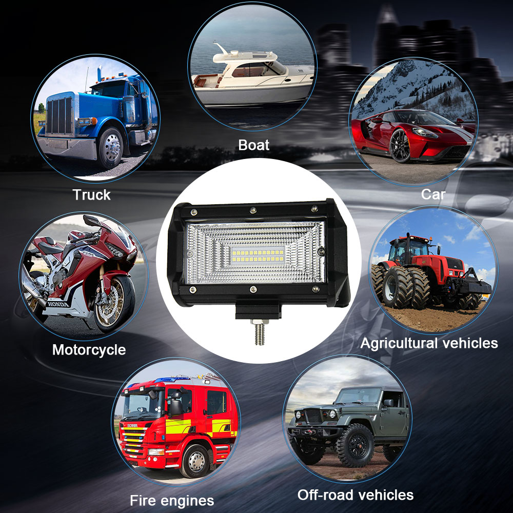 wholesale 5inch 8000lm flood spot 72w led work light bar for offroad trucks