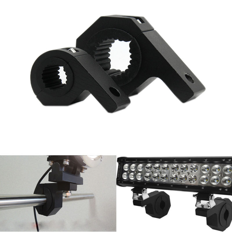 2pcs 25-32mm HID Work light Mounting Brackets Horizontal Bull Bar Mount Tube Clamp Roll Cage Holder for 4x4 Off road Car Truck