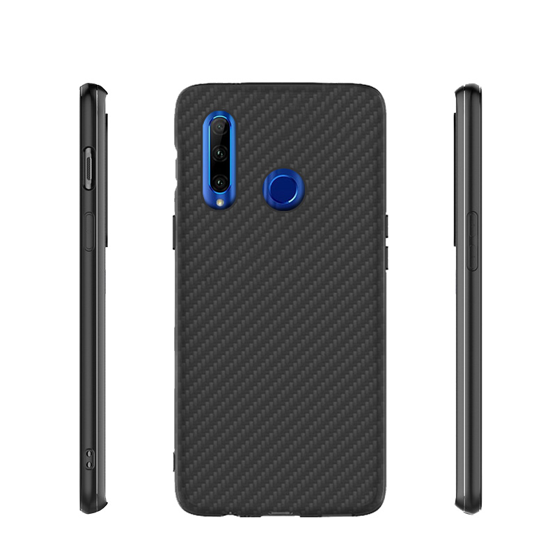 Matte Finish Carbon Fiber Textured Light Thin Shock Absorbing Bumper Skin hard case for Huawei honor 20 Lite