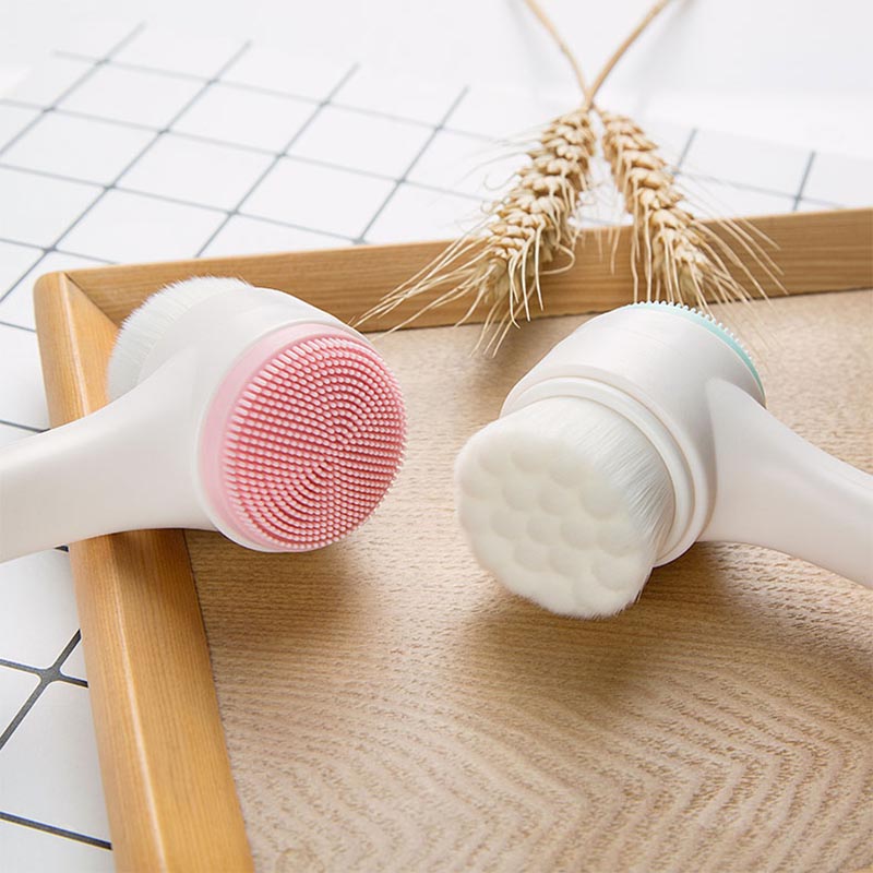 3D Double Side Multifunctional Face Brush Skin Cleaner handle facial wash brush  Exfoliator Facial Cleaning Brush