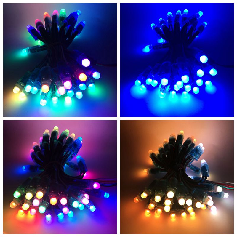 5v 12mm led ws2811 pixel module 50 node/string digital rgb full color waterproof ip68 led string for letters sign