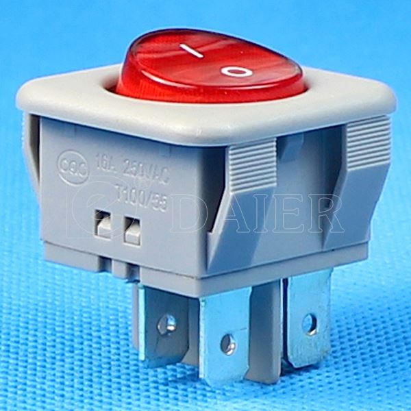 Double Pole Coffee Maker Rocker Switch With 12V LED