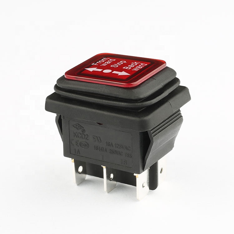 KCD3 3Pin SPST On-Off IP65 Red Sealed Waterproof Rocker Switch